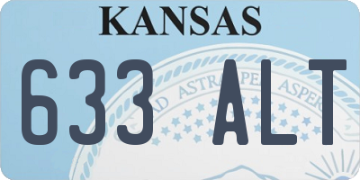 KS license plate 633ALT