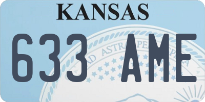 KS license plate 633AME