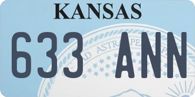KS license plate 633ANN