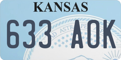 KS license plate 633AOK