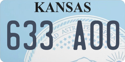 KS license plate 633AOO