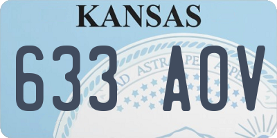 KS license plate 633AOV