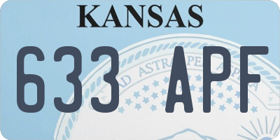KS license plate 633APF
