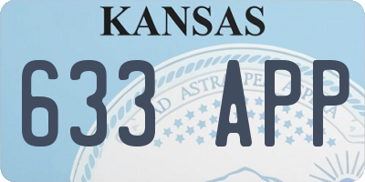 KS license plate 633APP