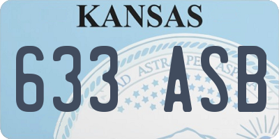 KS license plate 633ASB