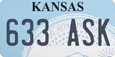 KS license plate 633ASK