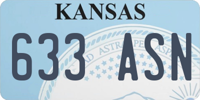 KS license plate 633ASN