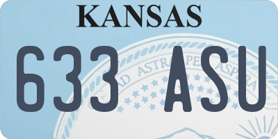 KS license plate 633ASU