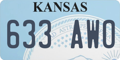 KS license plate 633AWO