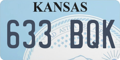 KS license plate 633BQK