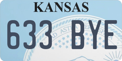KS license plate 633BYE