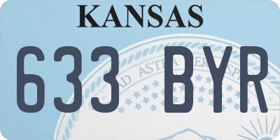 KS license plate 633BYR