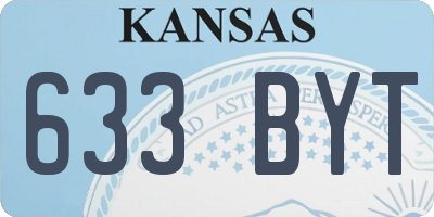 KS license plate 633BYT