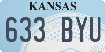 KS license plate 633BYU