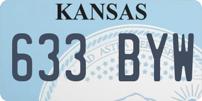 KS license plate 633BYW