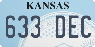 KS license plate 633DEC