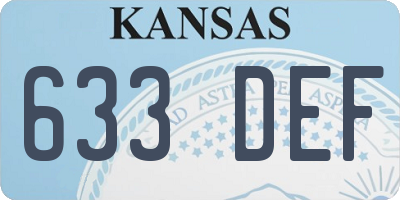 KS license plate 633DEF
