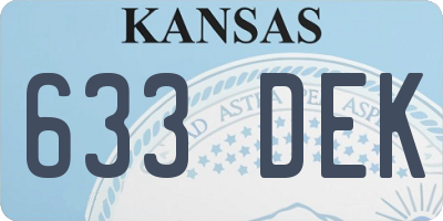 KS license plate 633DEK