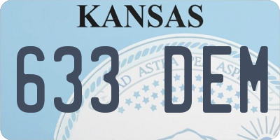 KS license plate 633DEM