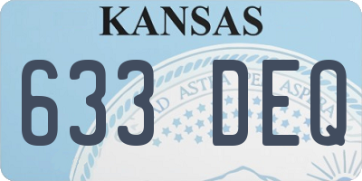 KS license plate 633DEQ