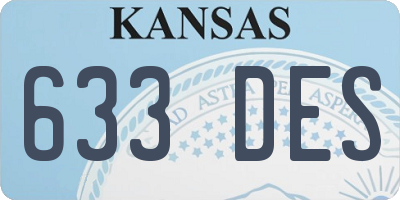 KS license plate 633DES