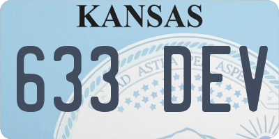 KS license plate 633DEV