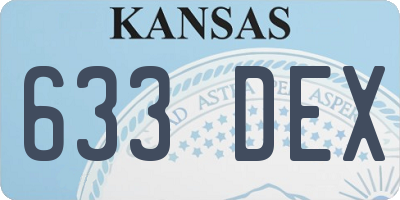 KS license plate 633DEX