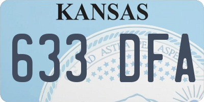 KS license plate 633DFA