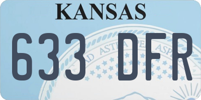 KS license plate 633DFR