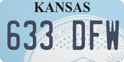 KS license plate 633DFW