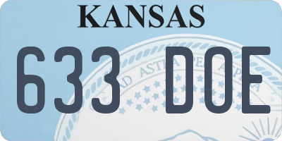 KS license plate 633DOE