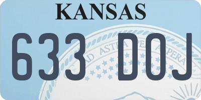 KS license plate 633DOJ