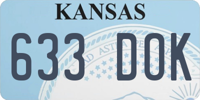 KS license plate 633DOK