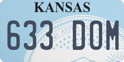 KS license plate 633DOM