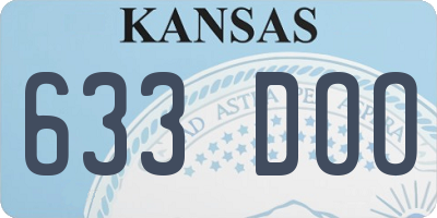 KS license plate 633DOO