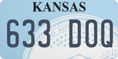 KS license plate 633DOQ