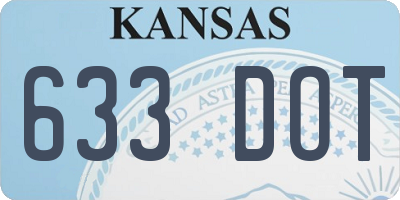 KS license plate 633DOT