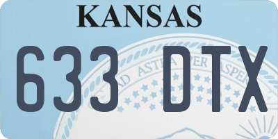 KS license plate 633DTX