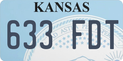 KS license plate 633FDT