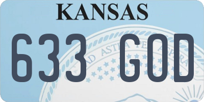 KS license plate 633GOD