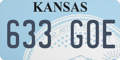 KS license plate 633GOE