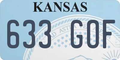 KS license plate 633GOF
