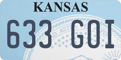 KS license plate 633GOI