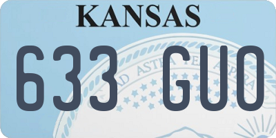 KS license plate 633GUO