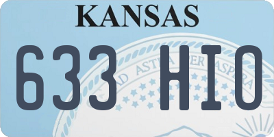 KS license plate 633HIO