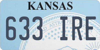 KS license plate 633IRE