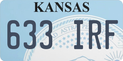 KS license plate 633IRF