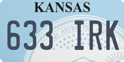 KS license plate 633IRK
