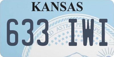 KS license plate 633IWI