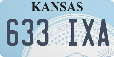 KS license plate 633IXA
